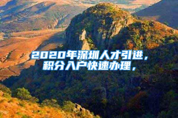 2020年深圳人才引進(jìn)，積分入戶快速辦理，