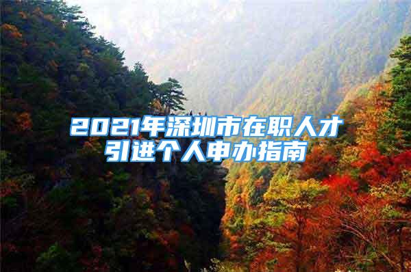 2021年深圳市在職人才引進(jìn)個人申辦指南