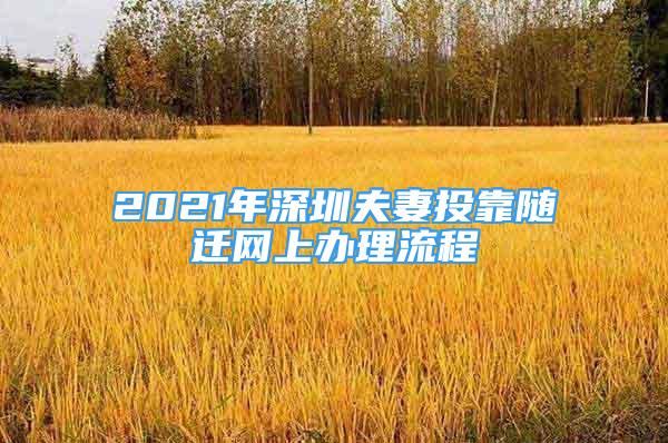 2021年深圳夫妻投靠隨遷網(wǎng)上辦理流程