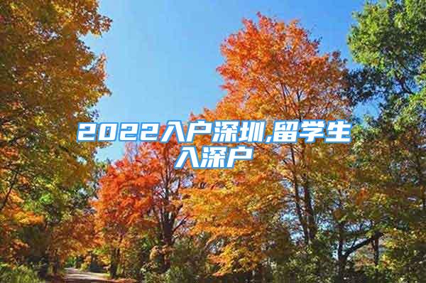 2022入戶深圳,留學(xué)生入深戶