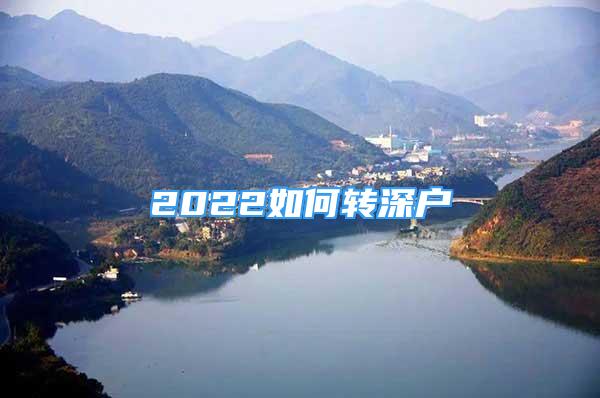 2022如何轉(zhuǎn)深戶