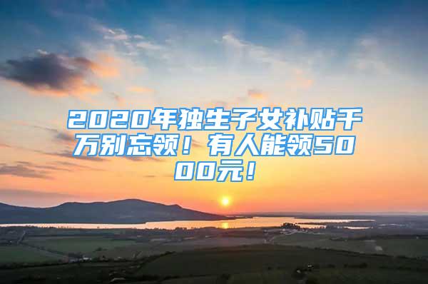 2020年獨生子女補貼千萬別忘領(lǐng)！有人能領(lǐng)5000元！