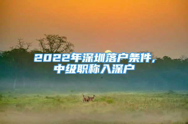 2022年深圳落戶條件,中級(jí)職稱入深戶