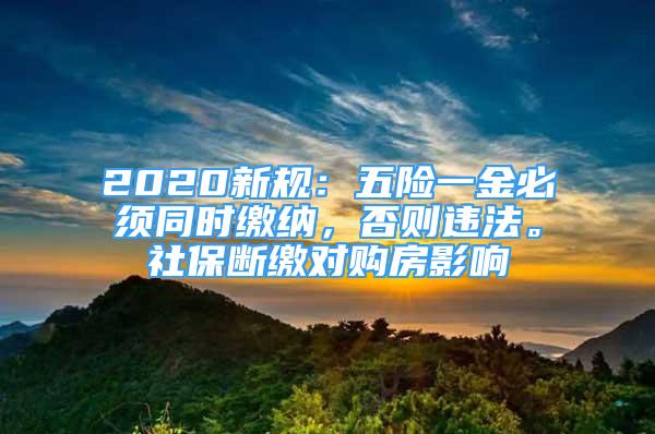 2020新規(guī)：五險一金必須同時繳納，否則違法。社保斷繳對購房影響