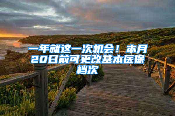 一年就這一次機會！本月20日前可更改基本醫(yī)保檔次