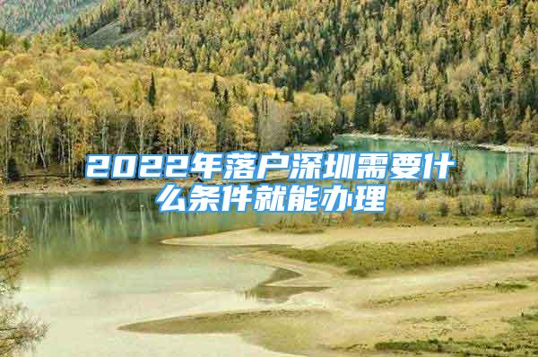 2022年落戶深圳需要什么條件就能辦理