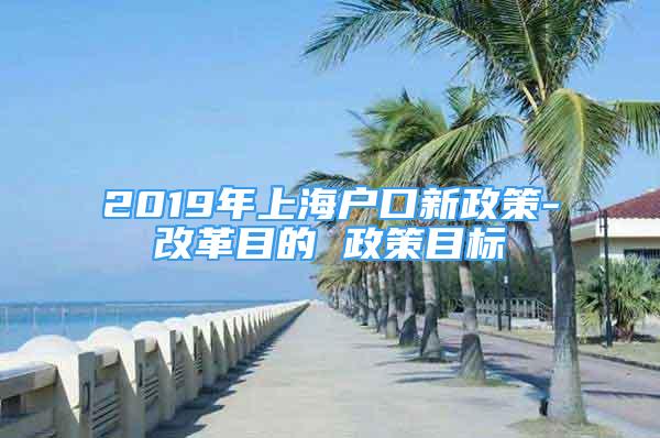 2019年上海戶口新政策-改革目的 政策目標