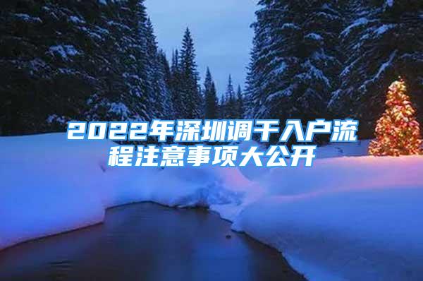 2022年深圳調(diào)干入戶流程注意事項(xiàng)大公開