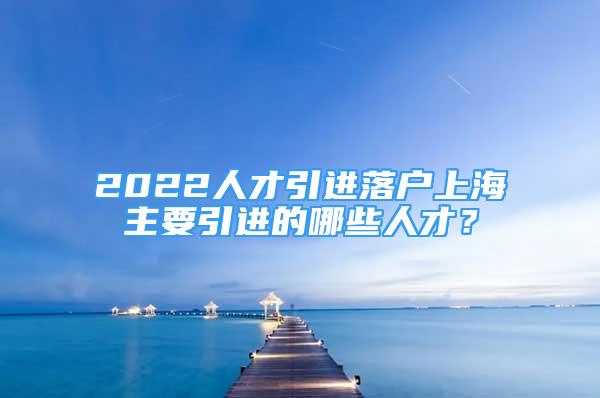 2022人才引進(jìn)落戶上海主要引進(jìn)的哪些人才？