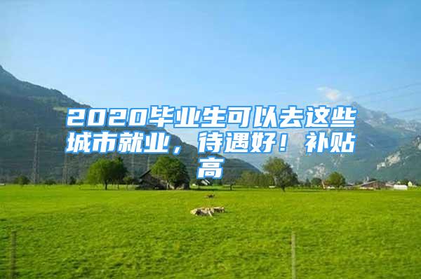 2020畢業(yè)生可以去這些城市就業(yè)，待遇好！補(bǔ)貼高