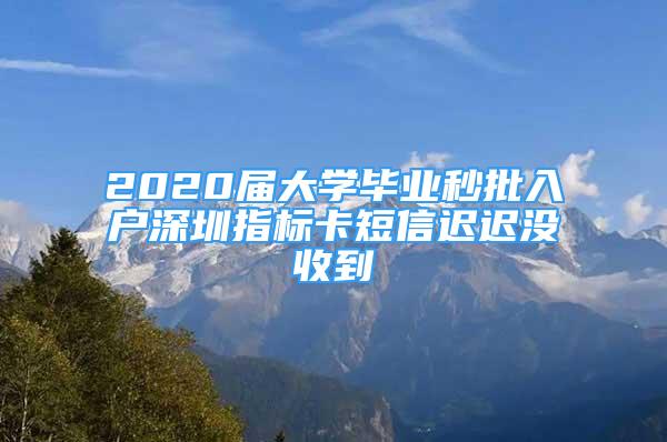 2020屆大學(xué)畢業(yè)秒批入戶深圳指標(biāo)卡短信遲遲沒收到