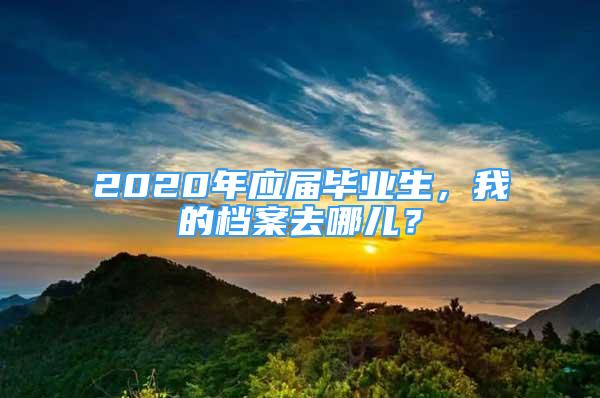 2020年應(yīng)屆畢業(yè)生，我的檔案去哪兒？