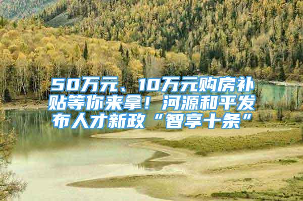 50萬元、10萬元購房補(bǔ)貼等你來拿！河源和平發(fā)布人才新政“智享十條”