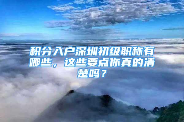 積分入戶(hù)深圳初級(jí)職稱(chēng)有哪些，這些要點(diǎn)你真的清楚嗎？