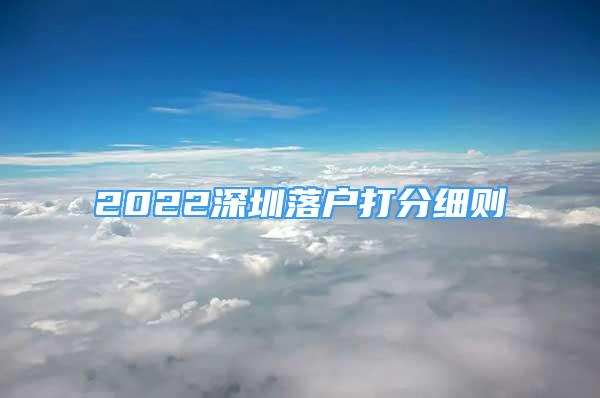 2022深圳落戶打分細(xì)則