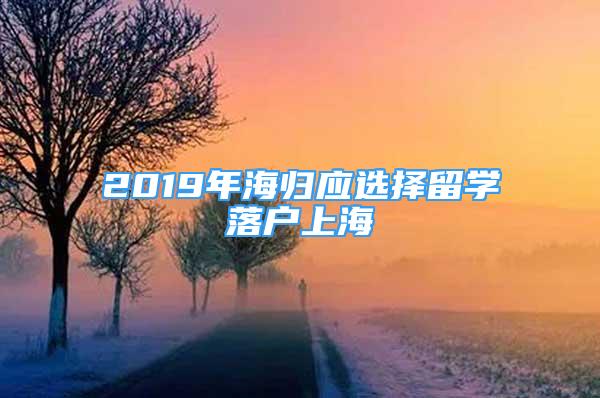 2019年海歸應選擇留學落戶上海