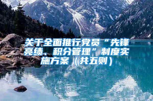 關于全面推行黨員“先鋒亮績、積分管理”制度實施方案（共五則）