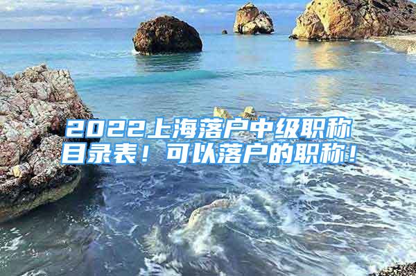 2022上海落戶中級(jí)職稱目錄表！可以落戶的職稱！