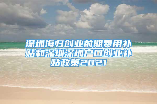 深圳海歸創(chuàng)業(yè)前期費用補貼和深圳深圳戶口創(chuàng)業(yè)補貼政策2021