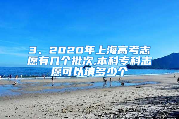 3、2020年上海高考志愿有幾個批次,本科?？浦驹缚梢蕴疃嗌賯€