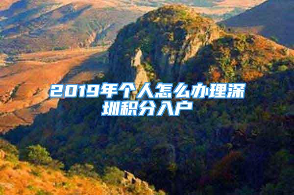 2019年個人怎么辦理深圳積分入戶