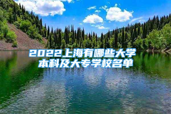 2022上海有哪些大學 本科及大專學校名單