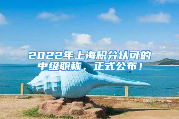 2022年上海積分認可的中級職稱，正式公布！