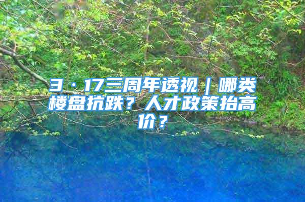 3·17三周年透視｜哪類樓盤抗跌？人才政策抬高價(jià)？