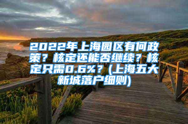 2022年上海園區(qū)有何政策？核定還能否繼續(xù)？核定只需0.6%？(上海五大新城落戶細則)