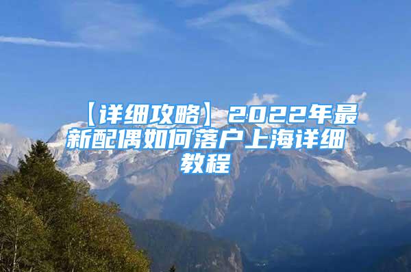 【詳細(xì)攻略】2022年最新配偶如何落戶上海詳細(xì)教程