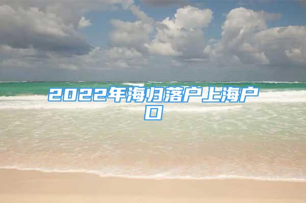 2022年海歸落戶上海戶口