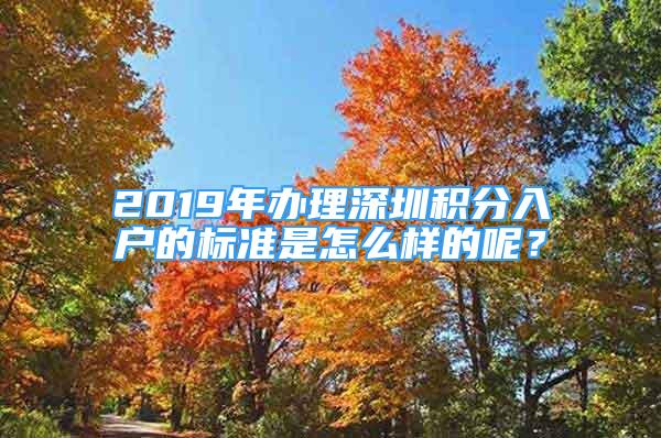 2019年辦理深圳積分入戶的標(biāo)準(zhǔn)是怎么樣的呢？