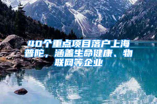 40個重點項目落戶上海普陀，涵蓋生命健康、物聯(lián)網等企業(yè)