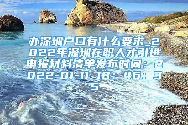 辦深圳戶口有什么要求_2022年深圳在職人才引進(jìn)申報(bào)材料清單發(fā)布時(shí)間：2022-01-11 18：46：35