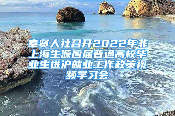 奉賢人社召開2022年非上海生源應屆普通高校畢業(yè)生進滬就業(yè)工作政策視頻學習會