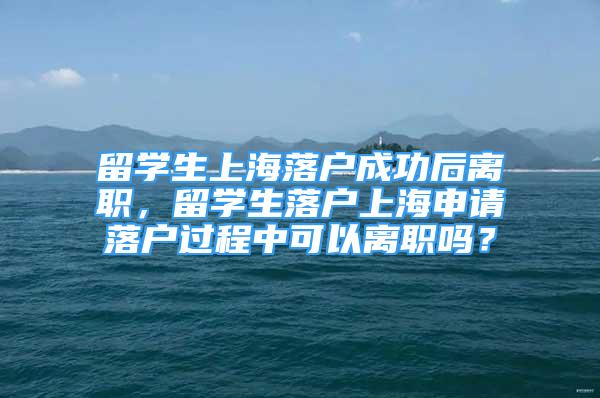 留學(xué)生上海落戶成功后離職，留學(xué)生落戶上海申請落戶過程中可以離職嗎？