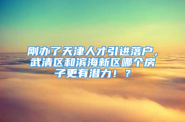 剛辦了天津人才引進(jìn)落戶，武清區(qū)和濱海新區(qū)哪個(gè)房子更有潛力！？