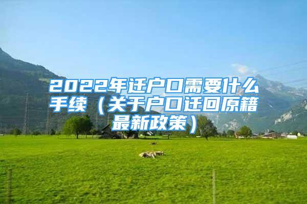 2022年遷戶口需要什么手續(xù)（關(guān)于戶口遷回原籍最新政策）