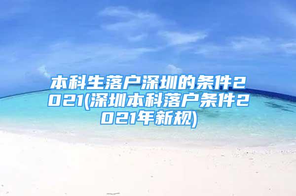 本科生落戶深圳的條件2021(深圳本科落戶條件2021年新規(guī))