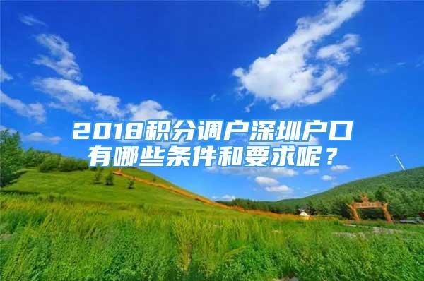 2018積分調(diào)戶深圳戶口有哪些條件和要求呢？