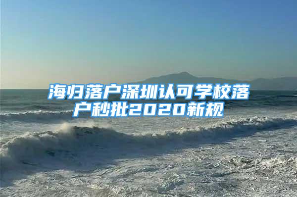 海歸落戶深圳認可學(xué)校落戶秒批2020新規(guī)