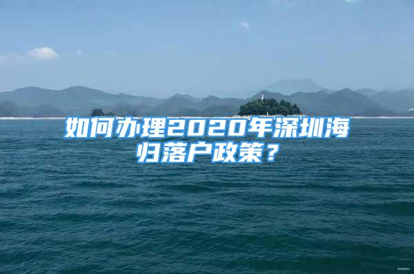 如何辦理2020年深圳海歸落戶(hù)政策？