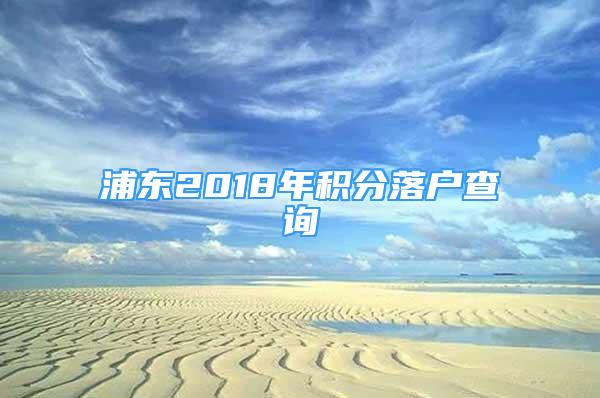 浦東2018年積分落戶查詢