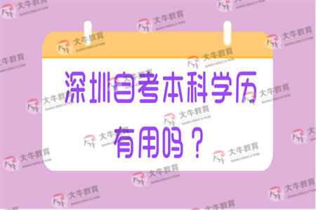 深圳自考本科學(xué)歷有用嗎？