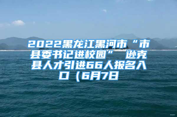 2022黑龍江黑河市“市縣委書記進(jìn)校園” 遜克縣人才引進(jìn)66人報名入口（6月7日