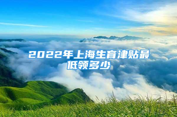 2022年上海生育津貼最低領(lǐng)多少