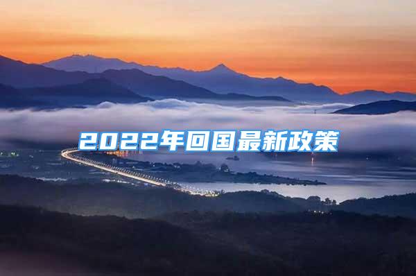 2022年回國最新政策