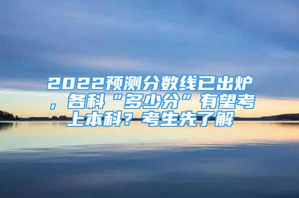 2022預(yù)測分數(shù)線已出爐，各科“多少分”有望考上本科？考生先了解