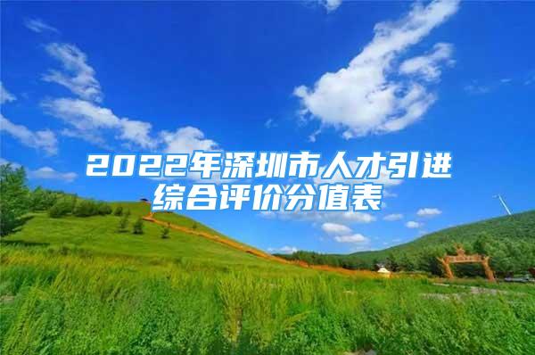 2022年深圳市人才引進(jìn)綜合評(píng)價(jià)分值表