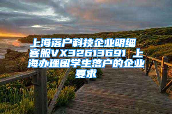 上海落戶科技企業(yè)明細(xì) 客服VX32613691 上海辦理留學(xué)生落戶的企業(yè)要求